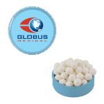 Custom light blue mint tins