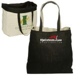 Black Reversible Jute and Cotton Tote Bags Custom