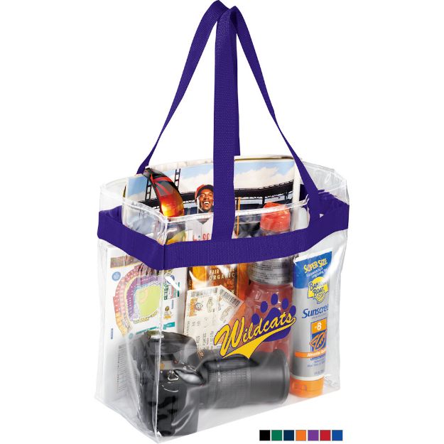 Clear Stadium Tote Bags approved for NFL stadium use in bulk