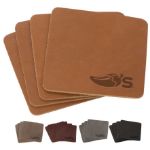 Traverse Custom Leather Coaster Set Made in USA
