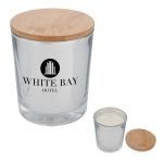 Custom Soy Candles with a Bamboo Lid in Silver