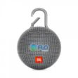 JBL Clip 3 ultra-portable, ultra-rugged and waterproof Bluetooth® speaker in gray.